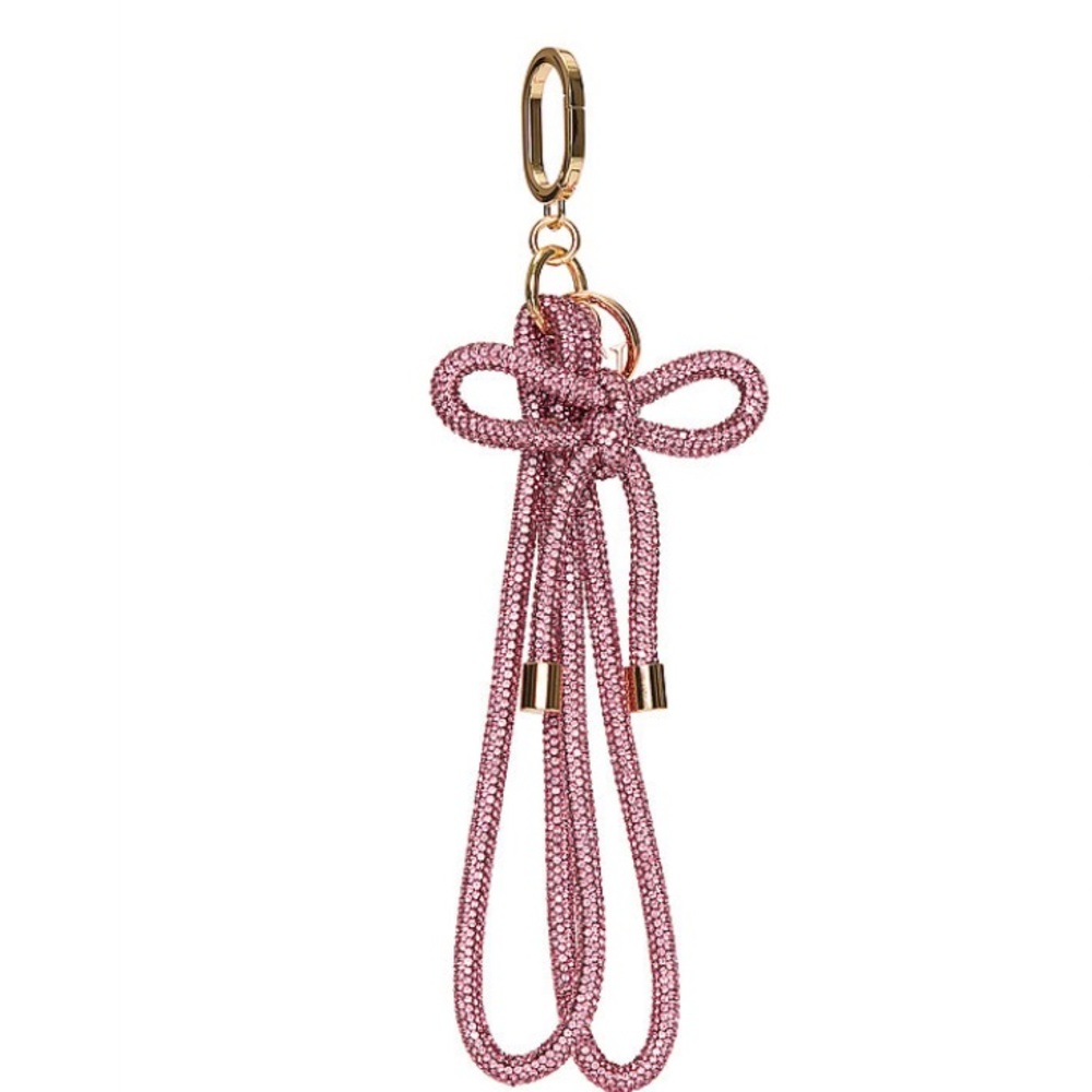 Victoria's Secret Knotted Shine Wristlet Strap Keychain in royal pink